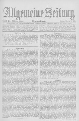 Allgemeine Zeitung Montag 22. Juli 1889