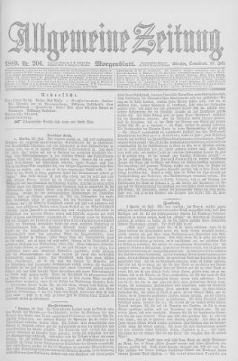 Allgemeine Zeitung Samstag 27. Juli 1889