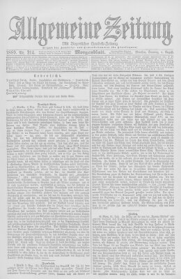 Allgemeine Zeitung Sonntag 4. August 1889