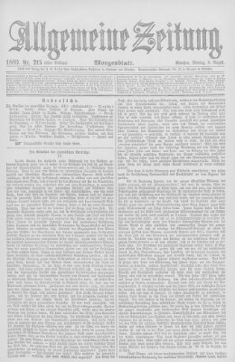 Allgemeine Zeitung Montag 5. August 1889