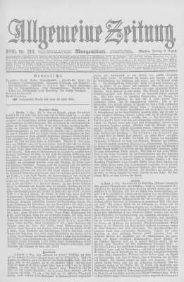 Allgemeine Zeitung Freitag 9. August 1889