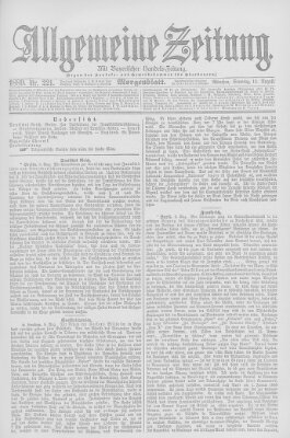 Allgemeine Zeitung Sonntag 11. August 1889