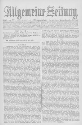 Allgemeine Zeitung Donnerstag 22. August 1889