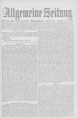 Allgemeine Zeitung Freitag 23. August 1889