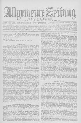 Allgemeine Zeitung Sonntag 25. August 1889