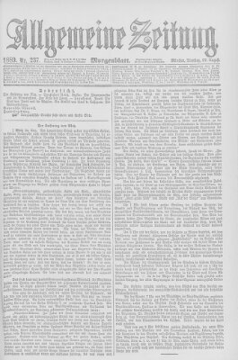 Allgemeine Zeitung Dienstag 27. August 1889