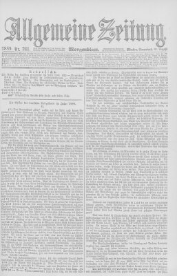 Allgemeine Zeitung Samstag 31. August 1889