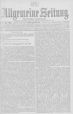 Allgemeine Zeitung Sonntag 1. September 1889