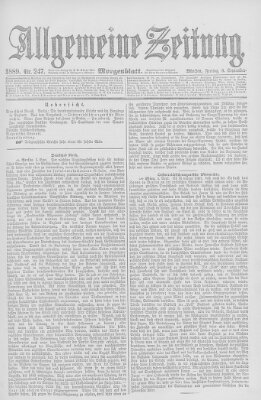 Allgemeine Zeitung Freitag 6. September 1889