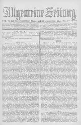 Allgemeine Zeitung Mittwoch 11. September 1889