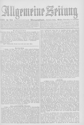 Allgemeine Zeitung Donnerstag 12. September 1889