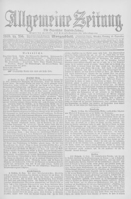 Allgemeine Zeitung Sonntag 15. September 1889