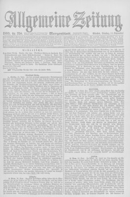 Allgemeine Zeitung Dienstag 17. September 1889