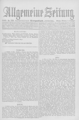 Allgemeine Zeitung Mittwoch 18. September 1889