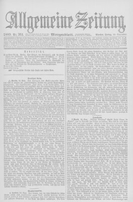 Allgemeine Zeitung Freitag 20. September 1889