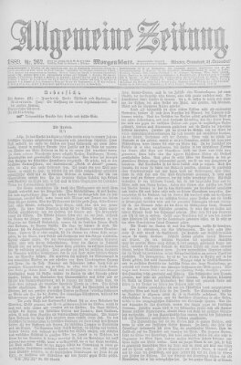 Allgemeine Zeitung Samstag 21. September 1889