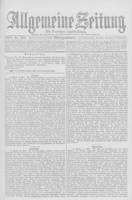 Allgemeine Zeitung Sonntag 22. September 1889