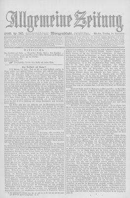 Allgemeine Zeitung Dienstag 24. September 1889