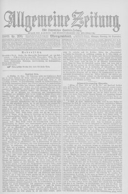 Allgemeine Zeitung Sonntag 29. September 1889