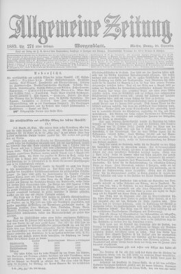 Allgemeine Zeitung Montag 30. September 1889