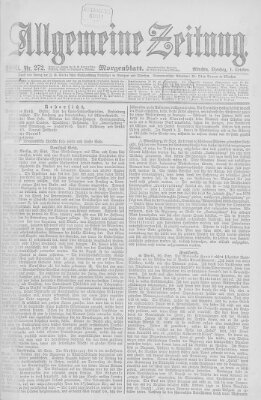 Allgemeine Zeitung Dienstag 1. Oktober 1889