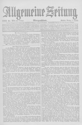 Allgemeine Zeitung Montag 7. Oktober 1889