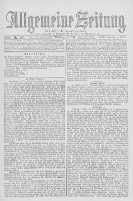 Allgemeine Zeitung Sonntag 20. Oktober 1889