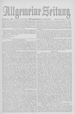 Allgemeine Zeitung Dienstag 22. Oktober 1889