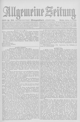 Allgemeine Zeitung Freitag 25. Oktober 1889