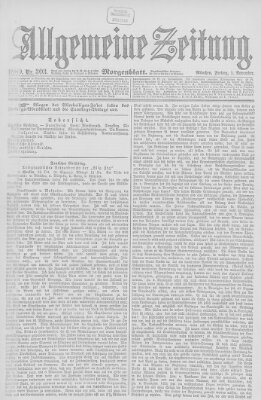 Allgemeine Zeitung Freitag 1. November 1889