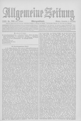 Allgemeine Zeitung Samstag 2. November 1889