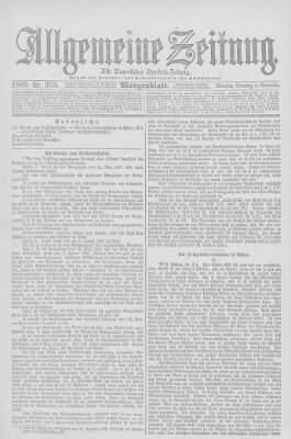 Allgemeine Zeitung Sonntag 3. November 1889