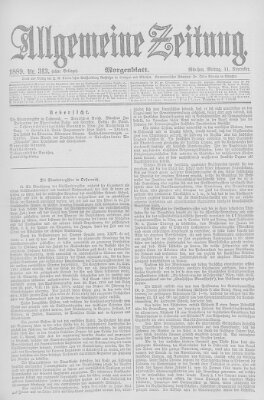 Allgemeine Zeitung Montag 11. November 1889