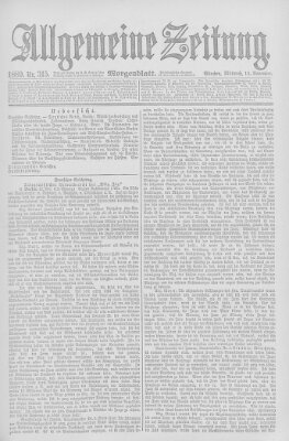 Allgemeine Zeitung Mittwoch 13. November 1889