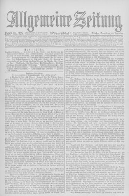 Allgemeine Zeitung Samstag 23. November 1889