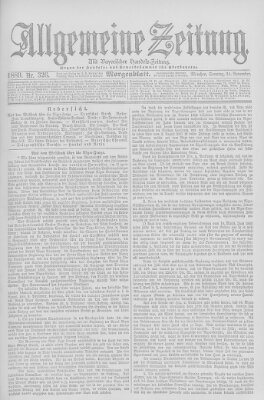 Allgemeine Zeitung Sonntag 24. November 1889