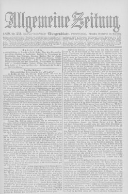 Allgemeine Zeitung Samstag 30. November 1889