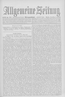 Allgemeine Zeitung Donnerstag 5. Dezember 1889