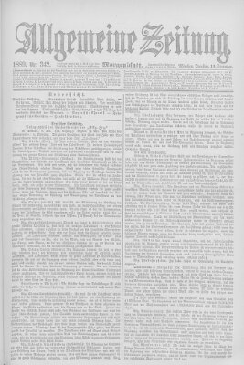 Allgemeine Zeitung Dienstag 10. Dezember 1889