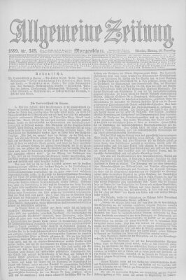 Allgemeine Zeitung Montag 16. Dezember 1889