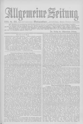 Allgemeine Zeitung Samstag 21. Dezember 1889