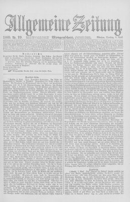 Allgemeine Zeitung Dienstag 9. April 1889