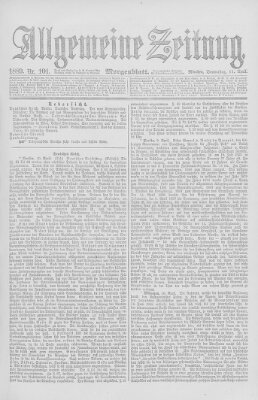 Allgemeine Zeitung Donnerstag 11. April 1889