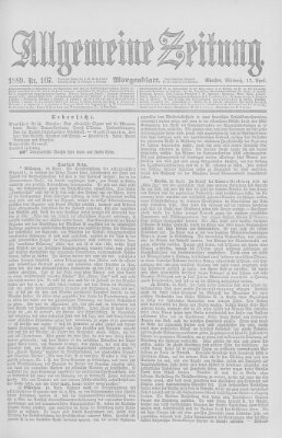 Allgemeine Zeitung Mittwoch 17. April 1889