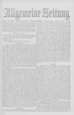 Allgemeine Zeitung Freitag 19. April 1889