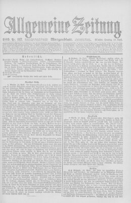 Allgemeine Zeitung Sonntag 28. April 1889