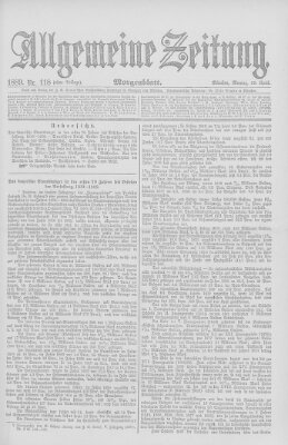 Allgemeine Zeitung Montag 29. April 1889