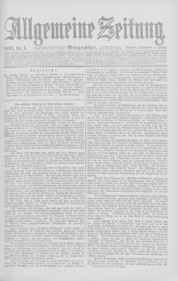 Allgemeine Zeitung Samstag 4. Januar 1890