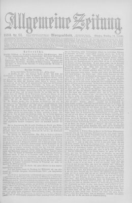 Allgemeine Zeitung Dienstag 14. Januar 1890