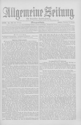 Allgemeine Zeitung Sonntag 26. Januar 1890